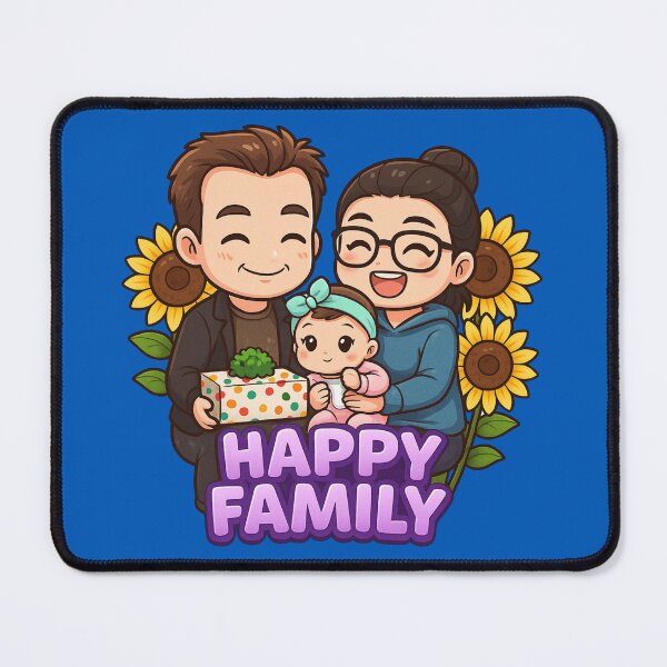 Item preview, Happy Family of 3 Members designed and sold by DopamineBee.