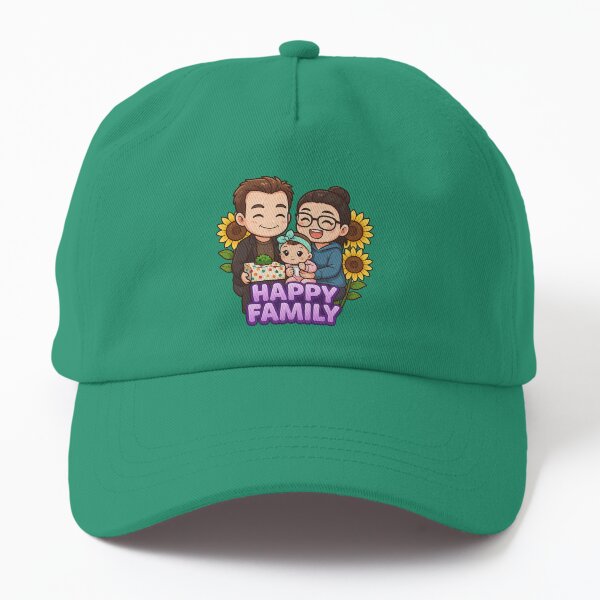 Happy Family of 3 Members Dad Hat