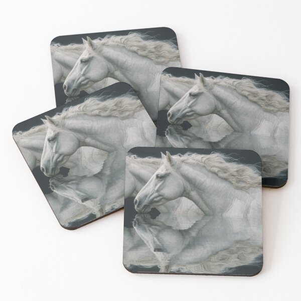 Item preview, Two White Horses in a Line designed and sold by Shannon Hilson.