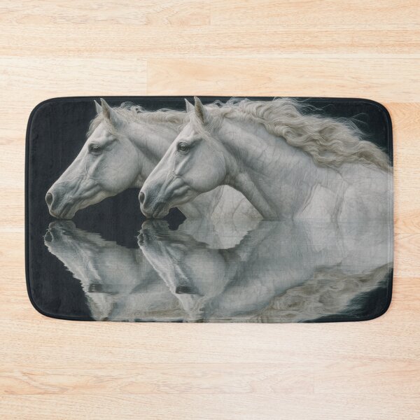 Item preview, Two White Horses in a Line designed and sold by Shannon Hilson.