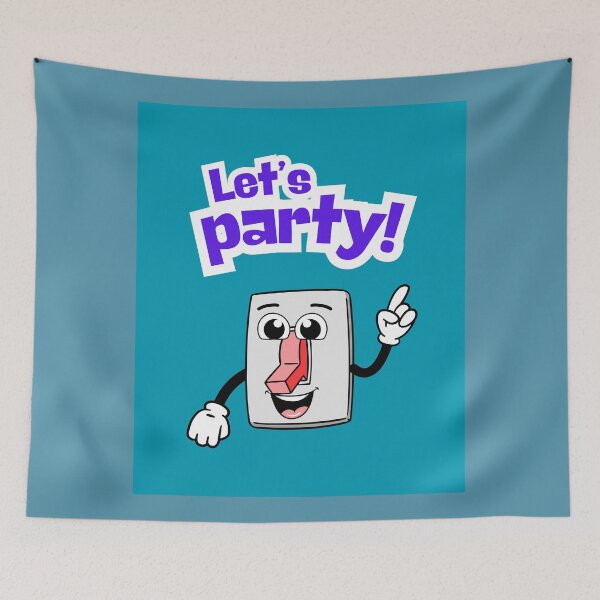 Item preview, Let's Party Switch, Aqua Blue, Bold Font, Positive Quotes, Cartoon  designed and sold by AASparksDesigns.