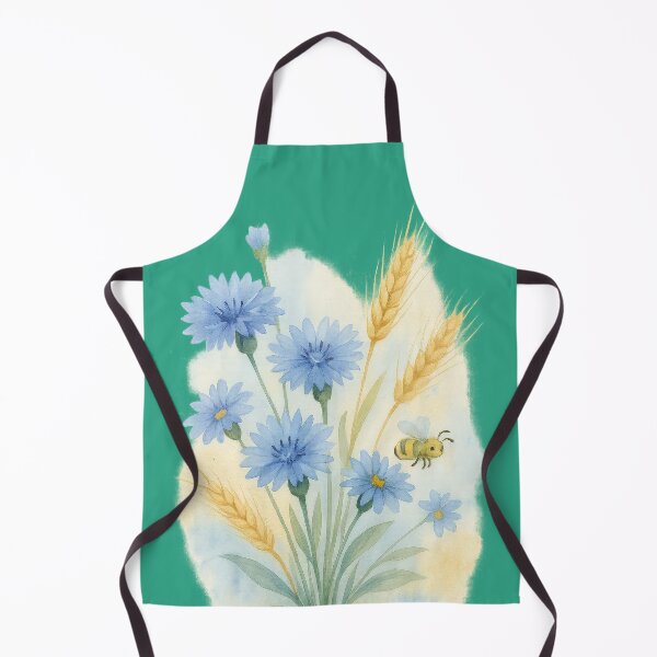 Item preview, Watercolor Cornflowers, Wheat, and Bee: Summer Field Bouquet designed and sold by IraBum.
