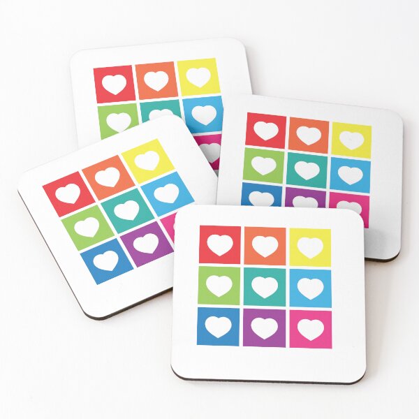Item preview, Rainbow Block Hearts designed and sold by miche.design.
