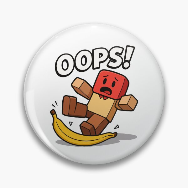 Item preview, "Oops! Blocky Game Style Character Slips on Banana – Funny Gamer Art" designed and sold by Krasnovaovaova.