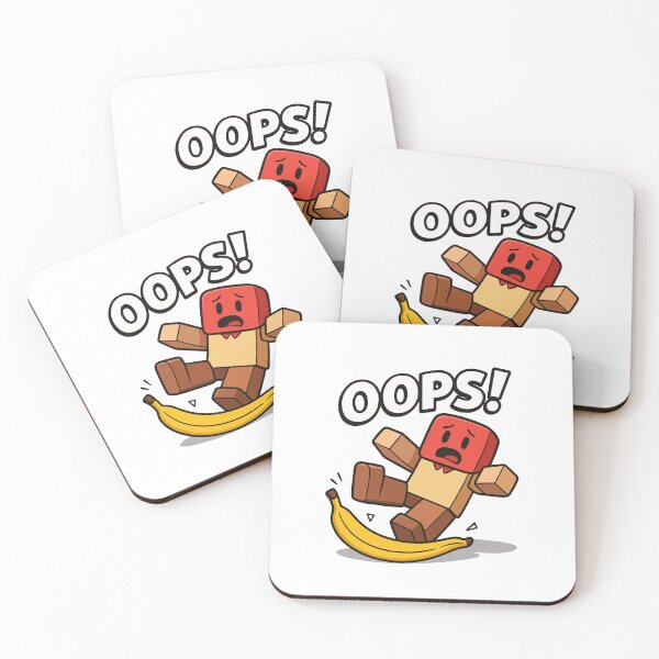 Item preview, "Oops! Blocky Game Style Character Slips on Banana – Funny Gamer Art" designed and sold by Krasnovaovaova.