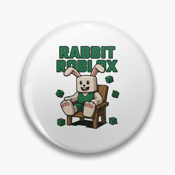 Item preview, "Cute Block Bunny Gamer – Voxel Rabbit on Wooden Chair" designed and sold by Krasnovaovaova.