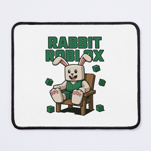 Item preview, "Cute Block Bunny Gamer – Voxel Rabbit on Wooden Chair" designed and sold by Krasnovaovaova.