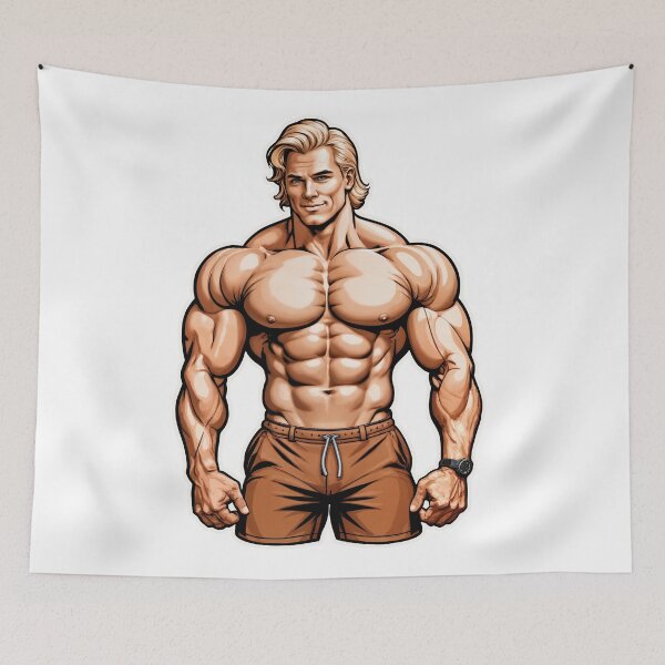 Item preview, Ultra Muscular Bodybuilder Sticker – Bold Fitness Art #119 designed and sold by ForeverPrintsOK.