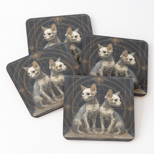 Item preview, Pair of Skeletal Cats designed and sold by Shannon Hilson.