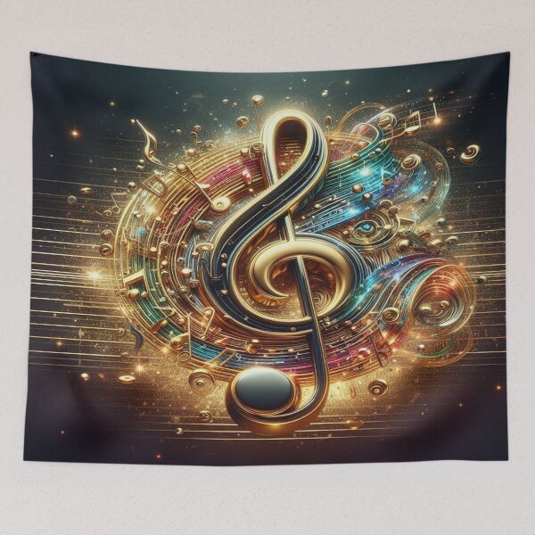Item preview, Trebles Storm Music Everywhere AI Generated designed and sold by BrightrDayMusicArt.