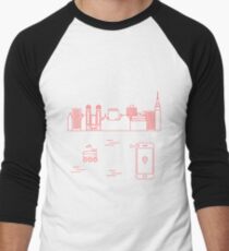 Delivery in the city with a robot. Free delivery. Men's Baseball ¾ T-Shirt