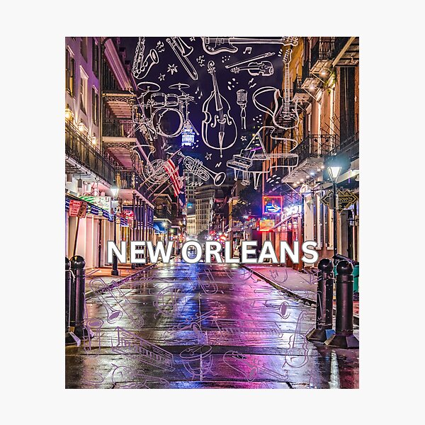 Item preview, NEW ORLEANS Music Everywhere! Original Graphic Artwork designed and sold by BrightrDayMusicArt.