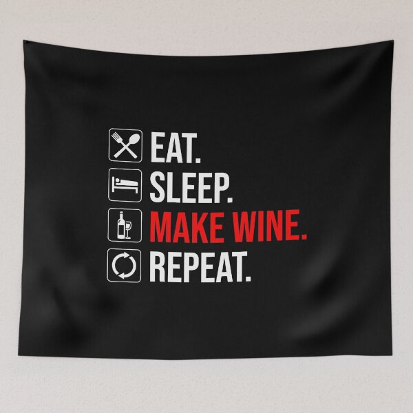 Item preview, Eat. Sleep. Make Wine. Repeat designed and sold by Cat Lady Designs.