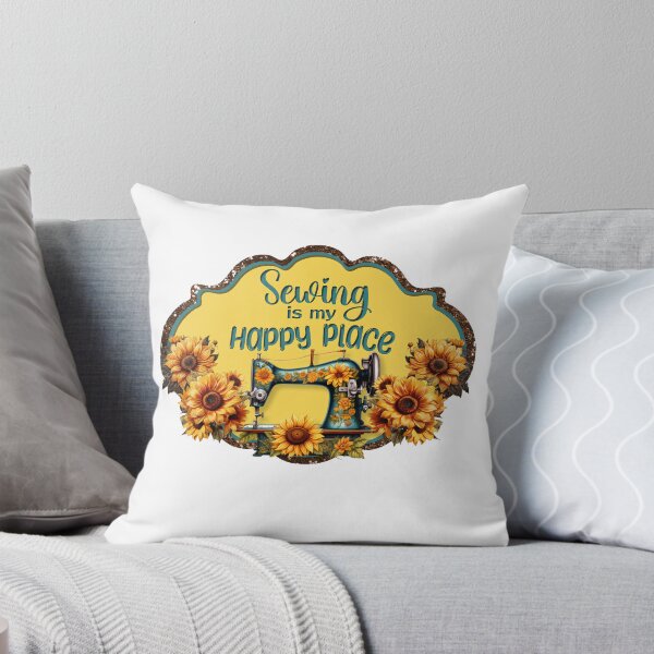 Item preview, Sewing is My Happy Place – Floral Vintage Style designed and sold by Hearts Of Appalachia.