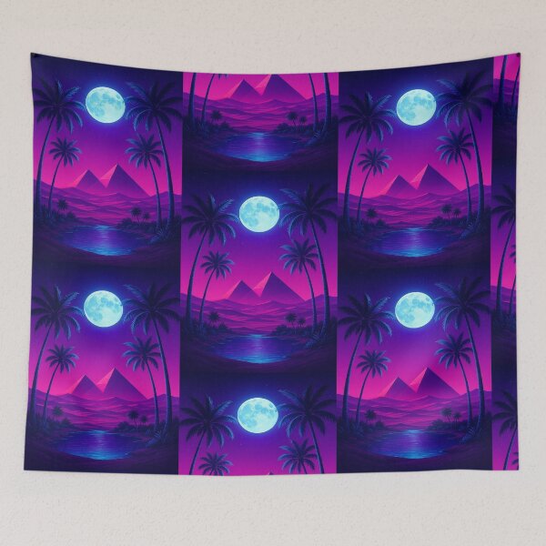 Item preview, Moonlit Mirage Over Neon Desert designed and sold by dessertcruzing.