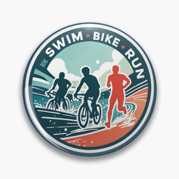 Artikelvorschau, „Schwimmen • Radfahren • Laufen – Triathlon-Abzeichen-Emblem“ entworfen und verkauft von Triathlongram.