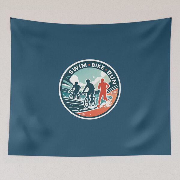 Item preview, “Swim • Bike • Run – Triathlon Badge Emblem” designed and sold by Triathlongram.