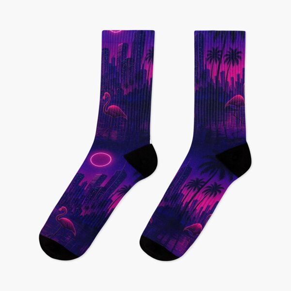 Item preview, Cyber Flamingos Under Neon Skies designed and sold by dessertcruzing.