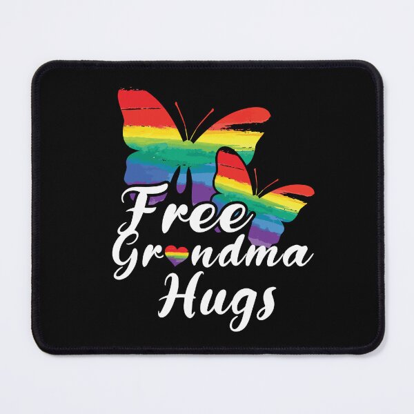 Item preview, Free Grandma Hugs Butterfly LGBT Rainbow Gay Pride designed and sold by Dmetalx Art Apparel.