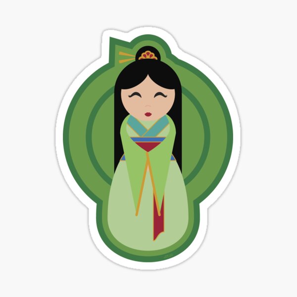 Minimalist Chinese Princess Illustration – Cultural Cartoon Art Sticker