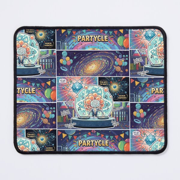 Item preview, PARTYCLE time physics party comic poster designed and sold by The Nerd Gift Source.
