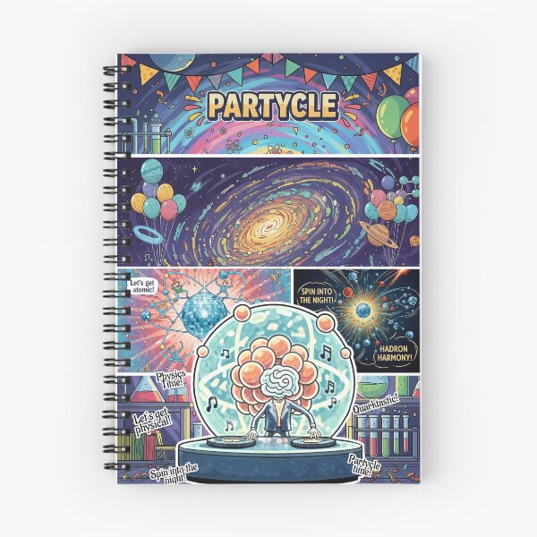 Item preview, PARTYCLE time physics party comic poster designed and sold by The Nerd Gift Source.