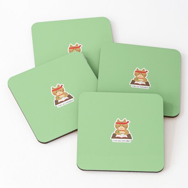 Item preview, "Study Like A Meownja" Cat Homework Ninja Pun designed and sold by cute-and-punny.