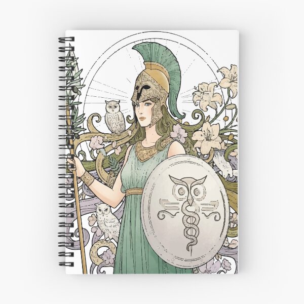 Item preview, Modern Athena in Art Nouveau Style – Elegant and Detailed Illustration for Art and Decor designed and sold by  Ojo de Lilith.
