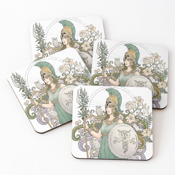 Item preview, Modern Athena in Art Nouveau Style – Elegant and Detailed Illustration for Art and Decor designed and sold by  Ojo de Lilith.