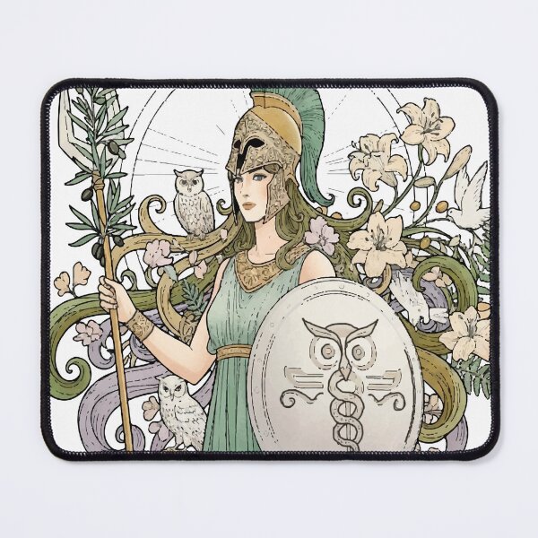 Item preview, Modern Athena in Art Nouveau Style – Elegant and Detailed Illustration for Art and Decor designed and sold by Ojo de Lilith.