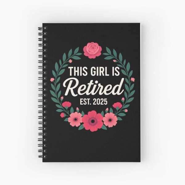 Aperçu de l'œuvre Couronne florale « This Girl Is Retired » (est. 2025) – Cadeau de retraite pour femme créée et vendue par ChicTeeshop.