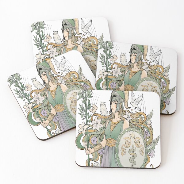 Item preview, Modern Athena in Art Nouveau Style – Elegant and Detailed Illustration for Art and Decor designed and sold by  Ojo de Lilith.