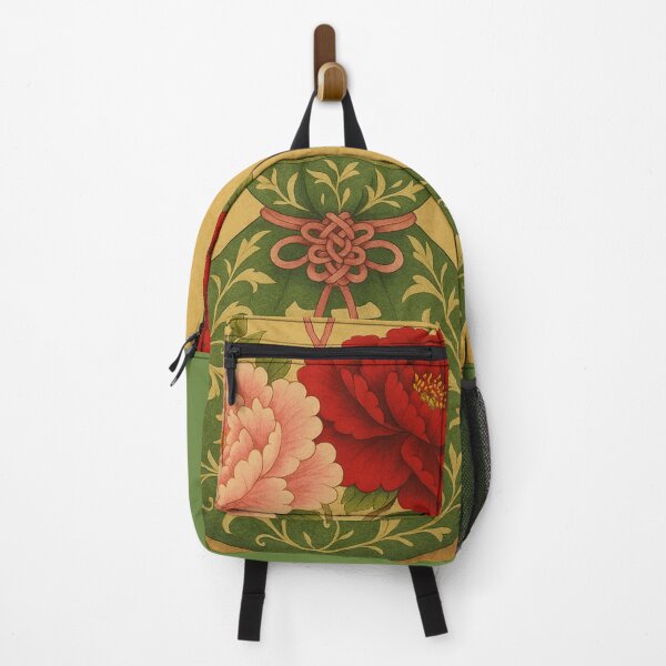 Item preview, Korean Folk Art Lucky Pouch Peony Print Traditional Korean Painting designed and sold by allpalgo.