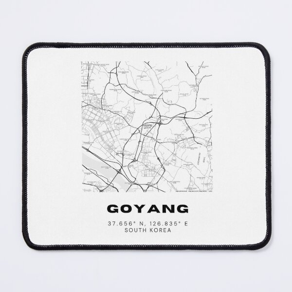 Item preview, Minimalist Goyang Map – Black and White Modern South Korea Art Print designed and sold by RM-Journey.