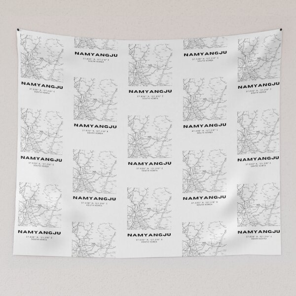 Item preview, Minimalist Namyangju Map – Modern South Korea Suburban City Print designed and sold by RM-Journey.