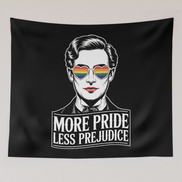 Item preview, More Pride Less Prejudice | LGBTQ Pride Month Retro Art Guy designed and sold by Altered Pixels.
