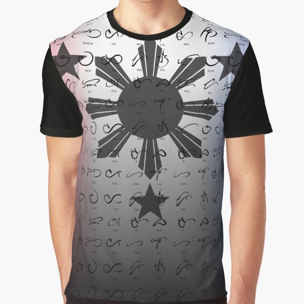Philippine Flag Baybayin Graphic T-Shirt