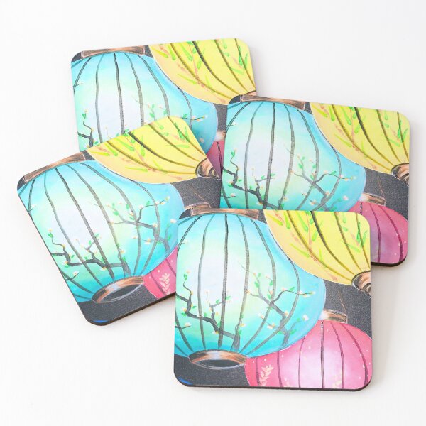 Item preview, Colorful Hanging Lanterns – Asian-Inspired Floral Festival Light Artwork for Home and Cultural Decor designed and sold by GiveitaGogh.