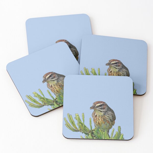 Item preview, Palm Warbler Bird (Blue Background) designed and sold by HouseflyWonders.