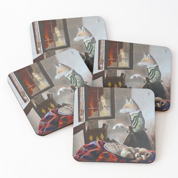 Item preview, Viola, a Vixen Reading a Letter at  an Open Window (inspired by Vermeer) designed and sold by rogerstrawberry.