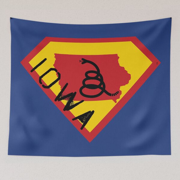 Item preview, IOWAN SHIELD - Freedom Is The Superpower - Modern Gadsden Snake Flag - Dont Tread On Me SUPERHERO IOWA spellout design designed and sold by pelagio.