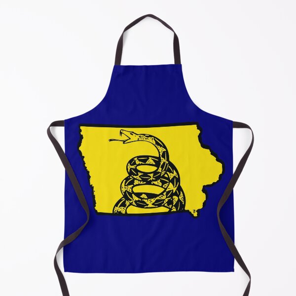 Item preview, IOWAN - Libertarian - Don't Tread On Me Gadsden Snake on IOWA Map on Blue default background, #020279 designed and sold by pelagio.