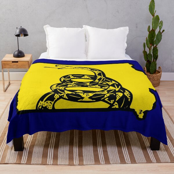 Item preview, IOWAN  - Libertarian - Don't Tread On Me Gadsden Snake on  IOWA   Map on Blue default background, #020279 designed and sold by pelagio.