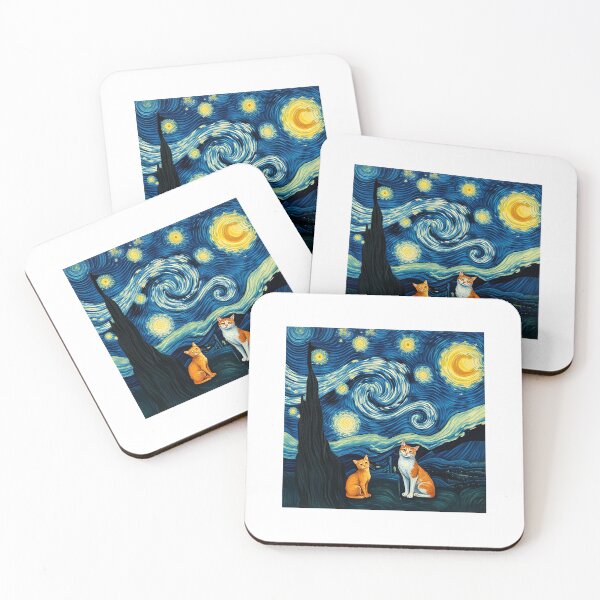 Item preview, Starry Night Cats Van Gogh  designed and sold by Holy Coast Threads (Formerly ChristianFlower).