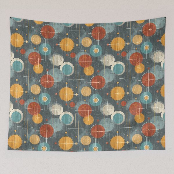 Item preview, Mid-Century Modern Greige Circles designed and sold by Boddicca.