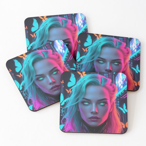 Item preview, Cyberpunk neon portrait designed and sold by Art&couleurs .