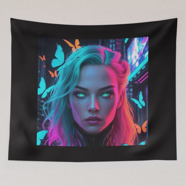 Item preview, Cyberpunk neon portrait designed and sold by Art&couleurs .
