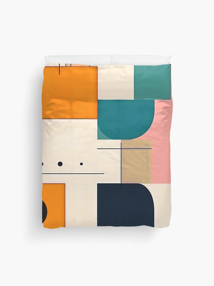 Thumbnail 1 of 2, Duvet Cover, Mid-Century Modern Abstract Geometric 1950's Design Art   designed and sold by DEC02.
