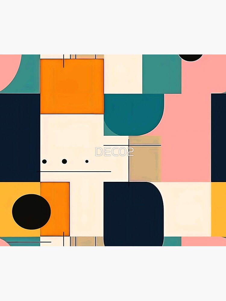 Thumbnail 2 of 2, Duvet Cover, Mid-Century Modern Abstract Geometric 1950's Design Art   designed and sold by DEC02.