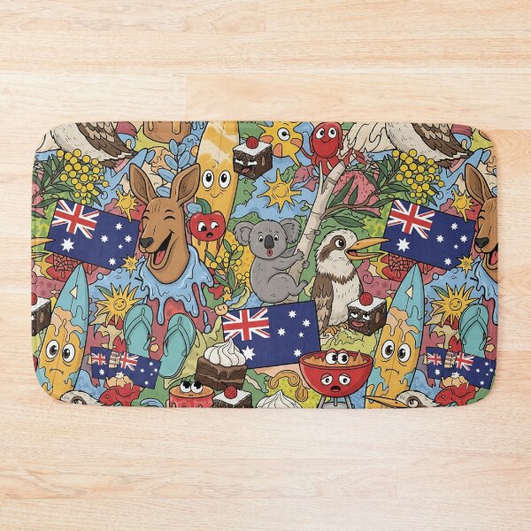 Item preview, Aussie Icons Australia Day Doodle Pattern designed and sold by tretyakov.